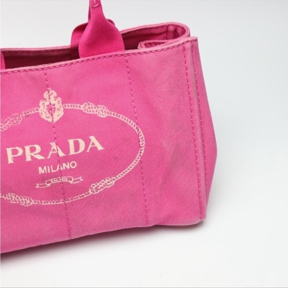 Prada Pink Canvas Canapa Tote Bag - Picture 8 of 16